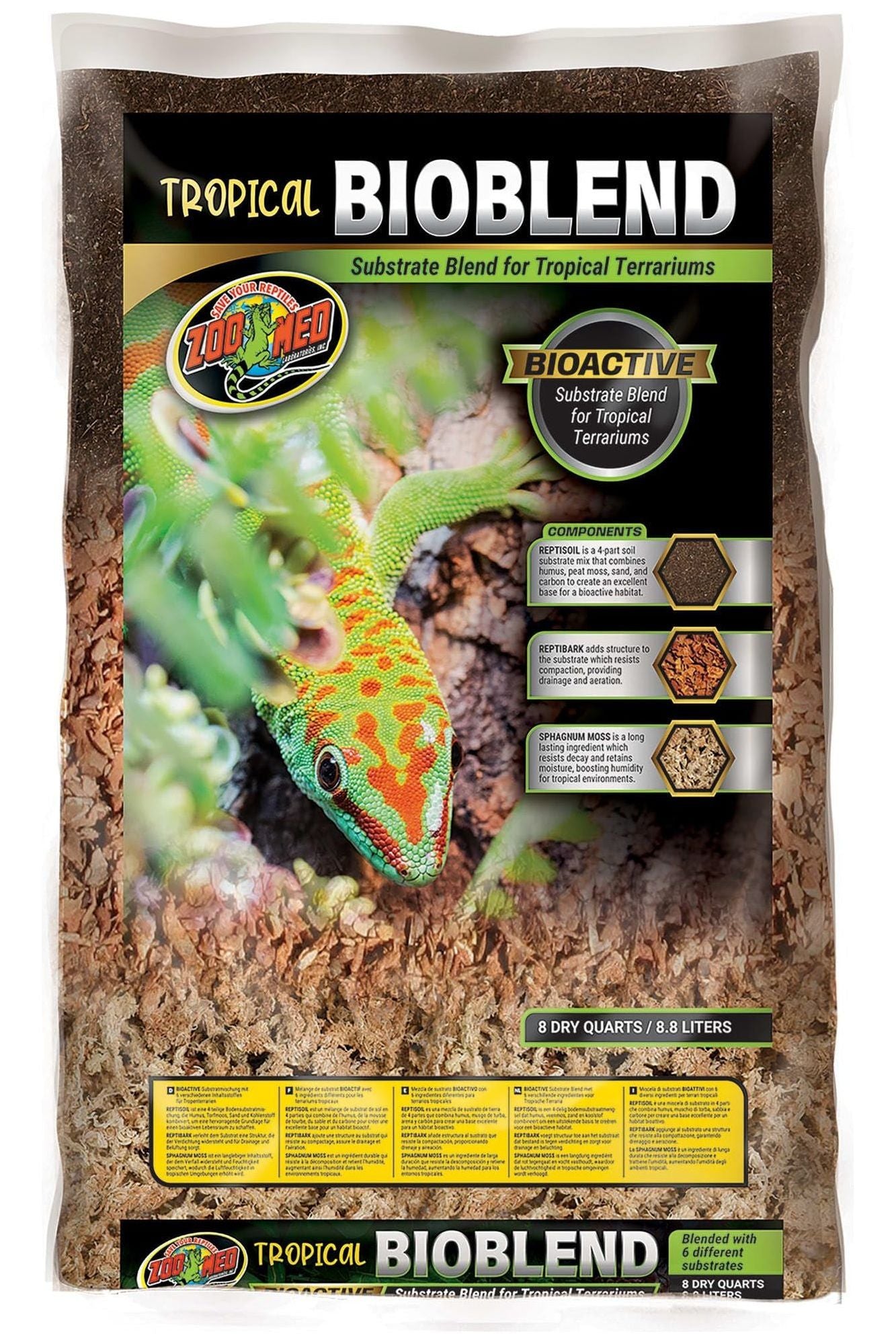 Zoo Med Tropical Bioblend Substrate Blend - 8qt