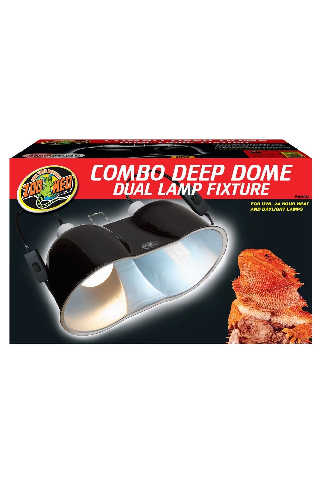 Zoo Med Combo Deep Dome Dual Lamp Fixture