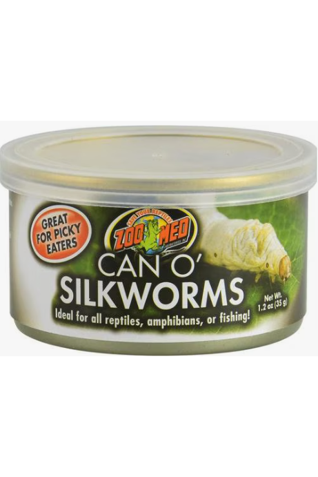 ZOO MED - Can O Grubs Reptile Food - Silkworms 1.2oz
