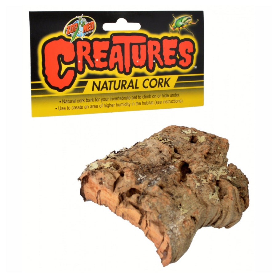 Natural cork substrate for reptiles, Zoo Med Creatures Natural Cork, ideal for climbing and habitat humidity.