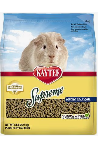 KAYTEE -Supreme Fortified Daily Diet Guinea Pig Food, 5-lb bag