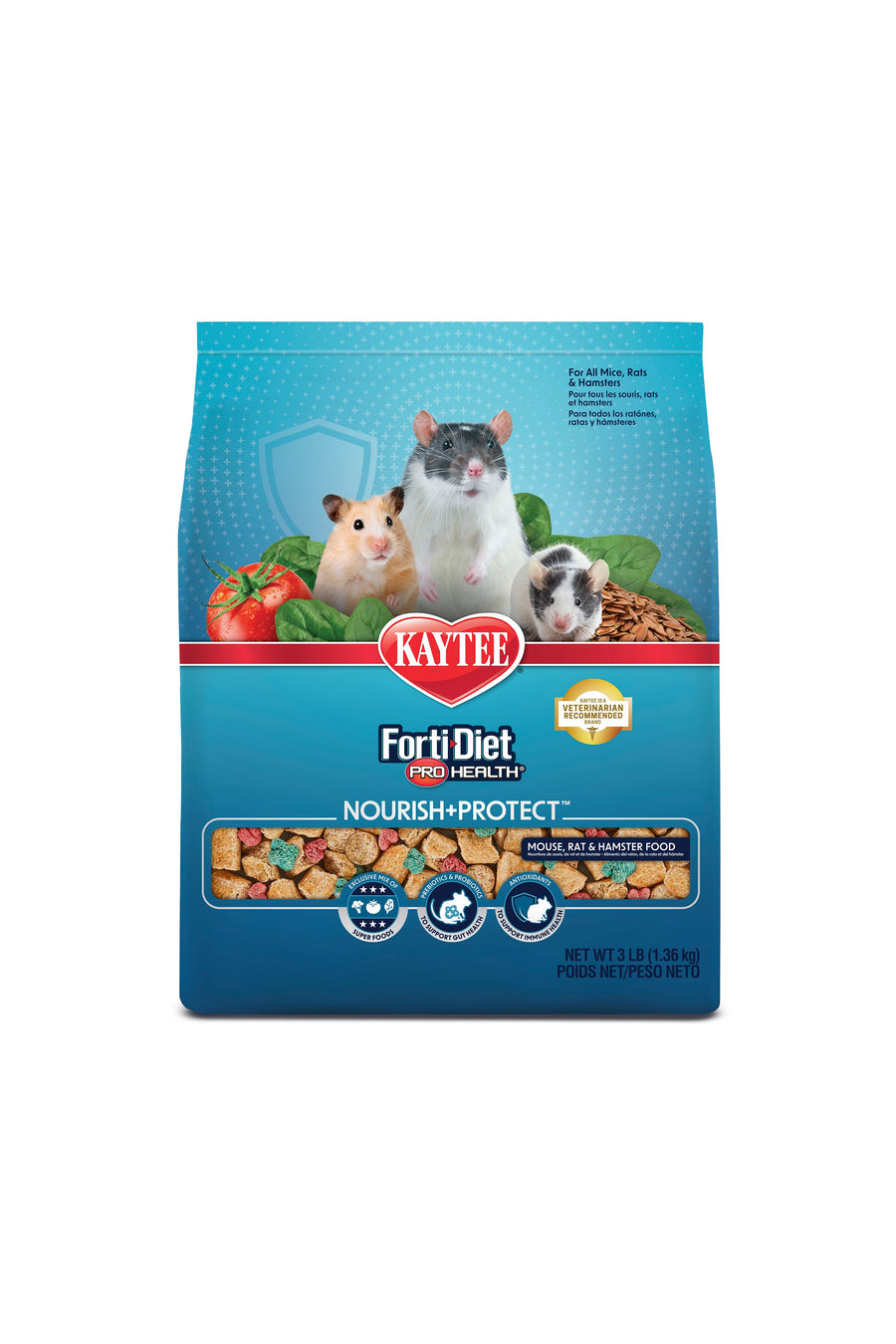 Kaytee Forti Diet Pro Health Nourish & Protect Mouse & Rat Food - 3 Lb.